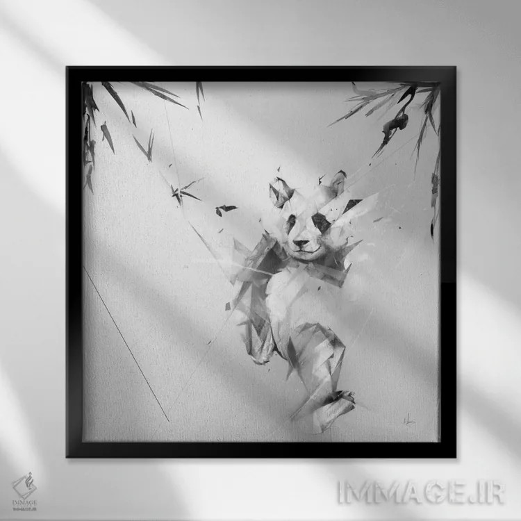 تابلو پاندا اثر الکسیس مارکو - نمای قابدار مشکی
