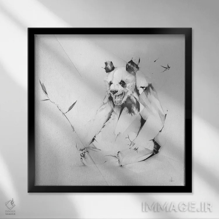 تابلو پاندای بد اثر الکسیس مارکو - نمای قابدار مشکی