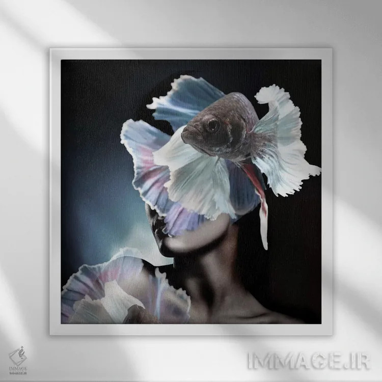 تابلو ماهیگیری II اثر تاتیانا آمرِین - نمای قابدار سفید