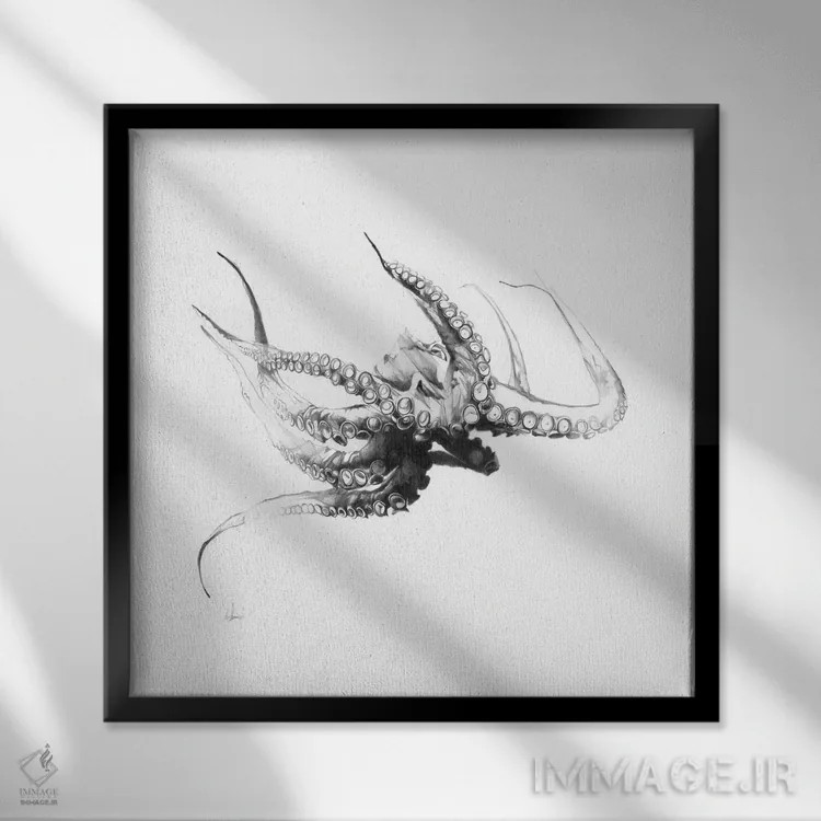 تابلو اختاپوس روبسنس (گونه جانوری) اثر الکسیس مارکو - نمای قابدار مشکی