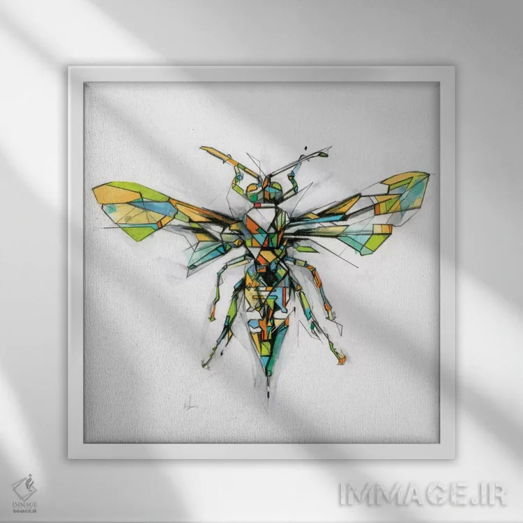 تابلو زنبور سرخ اثر الکسیس مارکو - نمای قابدار سفید