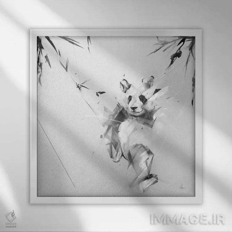 تابلو پاندا اثر الکسیس مارکو - نمای قابدار سفید