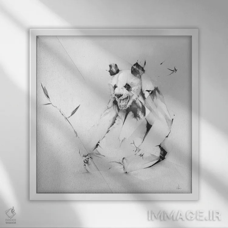 تابلو پاندای بد اثر الکسیس مارکو - نمای قابدار سفید