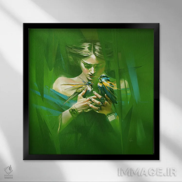 تابلو نخلهای آرام اثر الکسیس مارکو - نمای قابدار مشکی