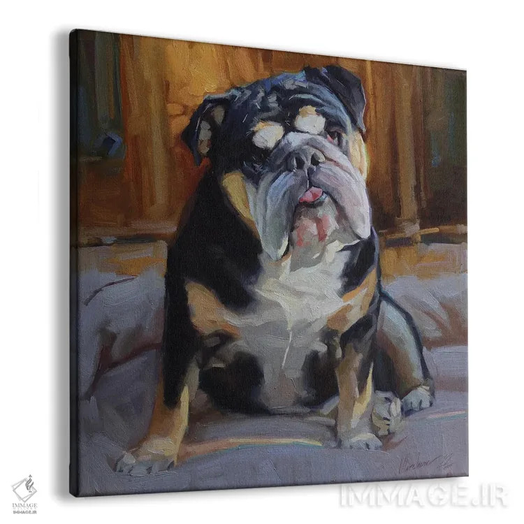 تابلو نقاشی بولداگ انگلیسی اثر الکس مووچون - نمای پرسپکتیو محصول