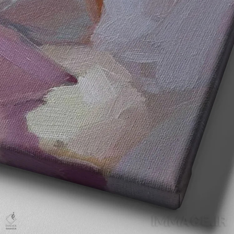 تابلو پرترهٔ گربهٔ قرمز، گربهٔ درحال فریاد اثر الکس مووچون - نمای نزدیک بافت بوم