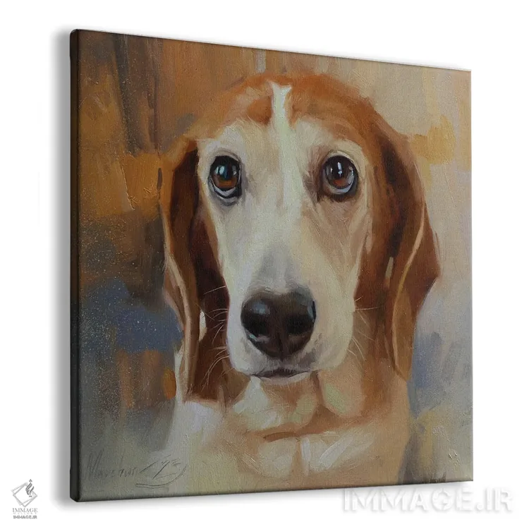 تابلو پرترهٔ بیگل (سگ) اثر الکس مووچون - نمای پرسپکتیو محصول