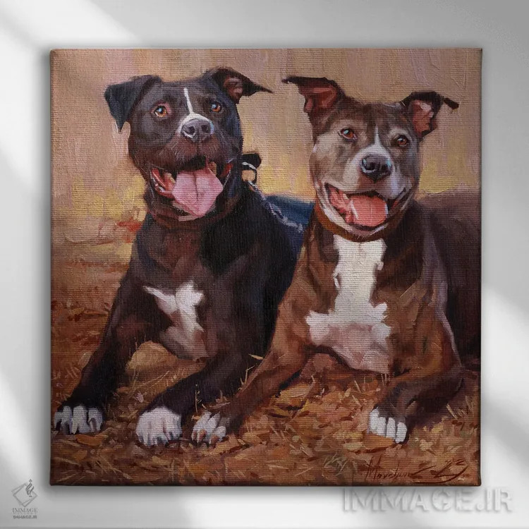 تابلو پرترهٔ دو تریر استفوردشر اثر الکس مووچون - نمای روبهرو روی دیوار