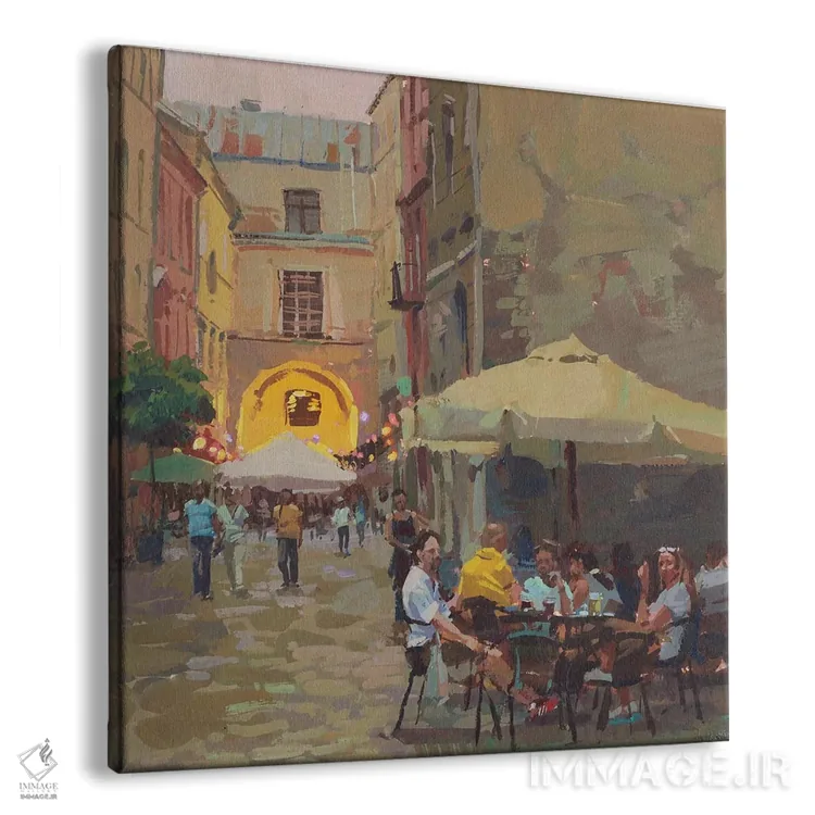 تابلو کافه در شهر قدیمی اثر الکس مووچون - نمای پرسپکتیو محصول
