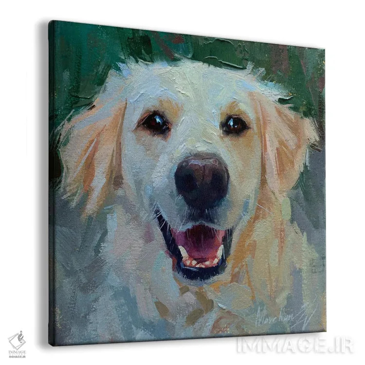تابلو لابرادور سفید اثر الکس مووچون - نمای پرسپکتیو محصول