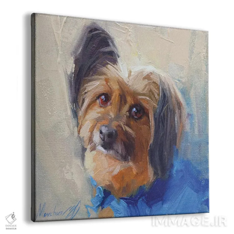 تابلو یورکشایر تریر (سگ) اثر الکس مووچون - نمای پرسپکتیو محصول