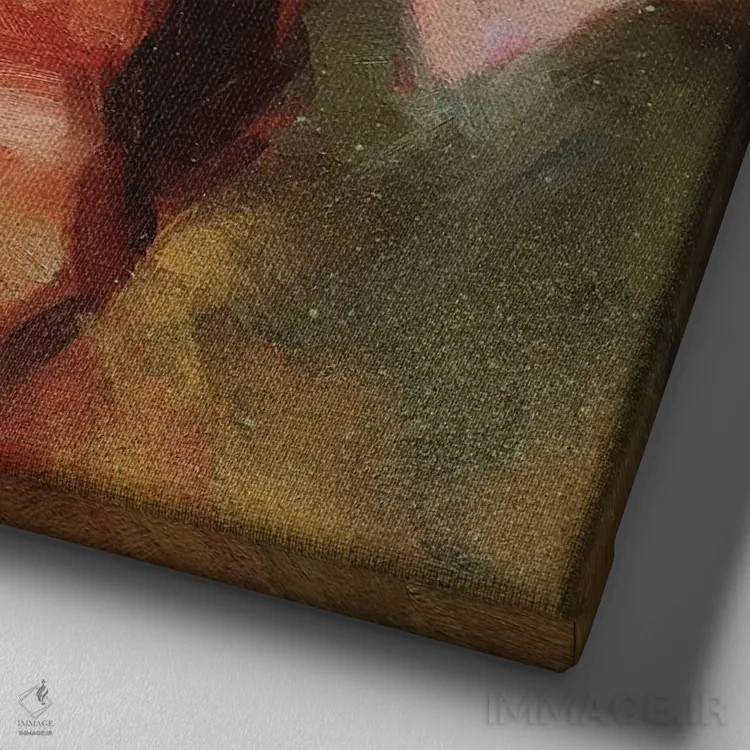 تابلو داشوند شاد (سگ) اثر الکس مووچون - نمای نزدیک بافت بوم