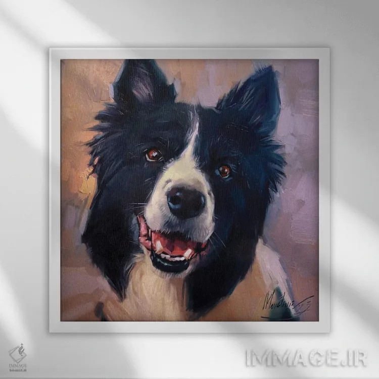 تابلو پرترهٔ بردر کولی اثر الکس مووچون - نمای قابدار سفید