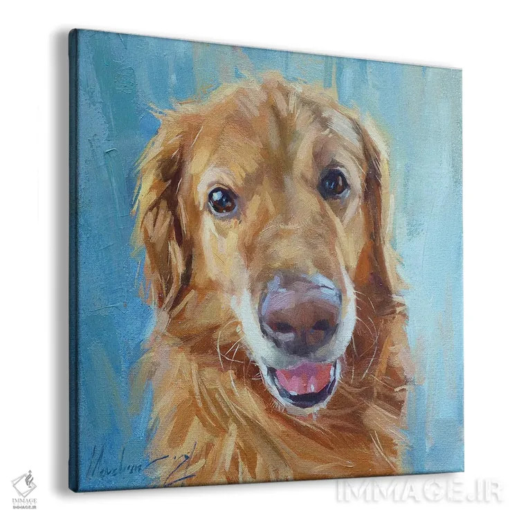 تابلو گلدن رتریور اثر الکس مووچون - نمای پرسپکتیو محصول