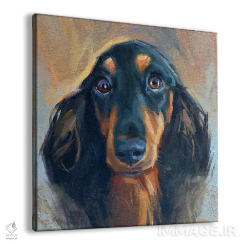 تابلو داشوند کوچک (سگ) اثر الکس مووچون - نمای پرسپکتیو محصول