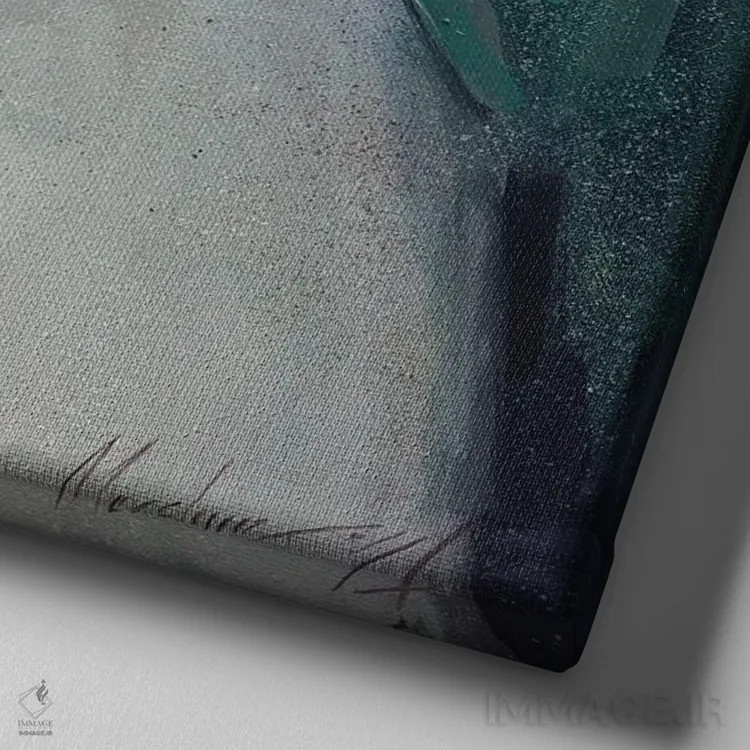 تابلو گربهٔ سفید بریتانیایی اثر الکس مووچون - نمای نزدیک بافت بوم