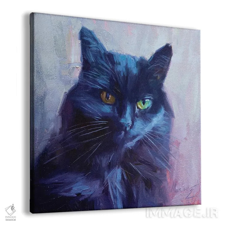 تابلو گربهٔ سیاه اثر الکس مووچون - نمای پرسپکتیو محصول