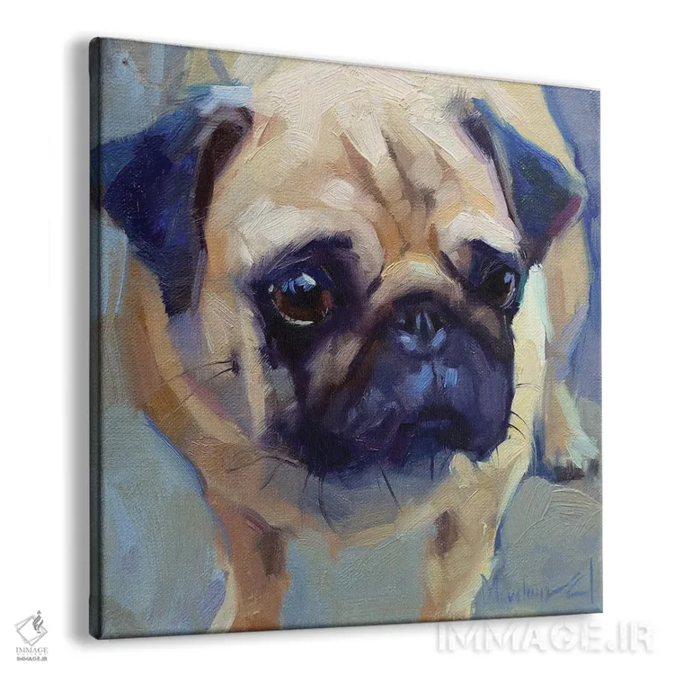 تابلو پاگ کوچک (سگ) اثر الکس مووچون - نمای پرسپکتیو محصول