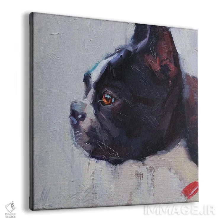 تابلو بولداگ فرانسوی (سگ) اثر الکس مووچون - نمای پرسپکتیو محصول