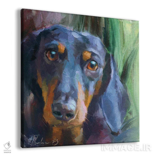 تابلو داشوند (سگ) اثر الکس مووچون - نمای پرسپکتیو محصول