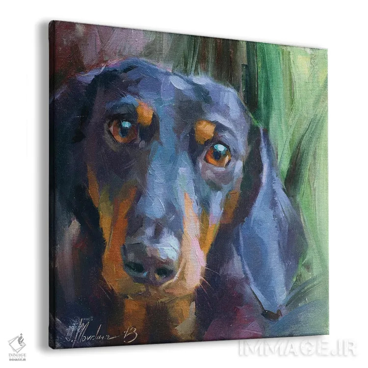 تابلو داشوند (سگ) اثر الکس مووچون - نمای پرسپکتیو محصول