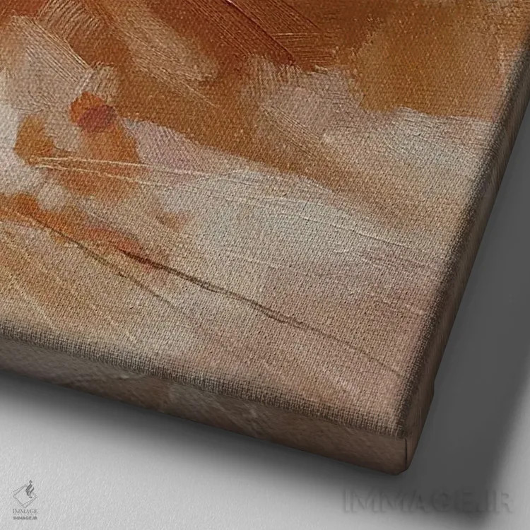 تابلو گربهٔ قرمز اثر الکس مووچون - نمای نزدیک بافت بوم