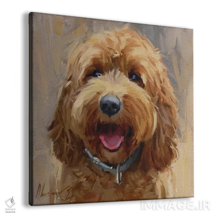 تابلو لابرادودل زرد (سگ) اثر الکس مووچون - نمای پرسپکتیو محصول