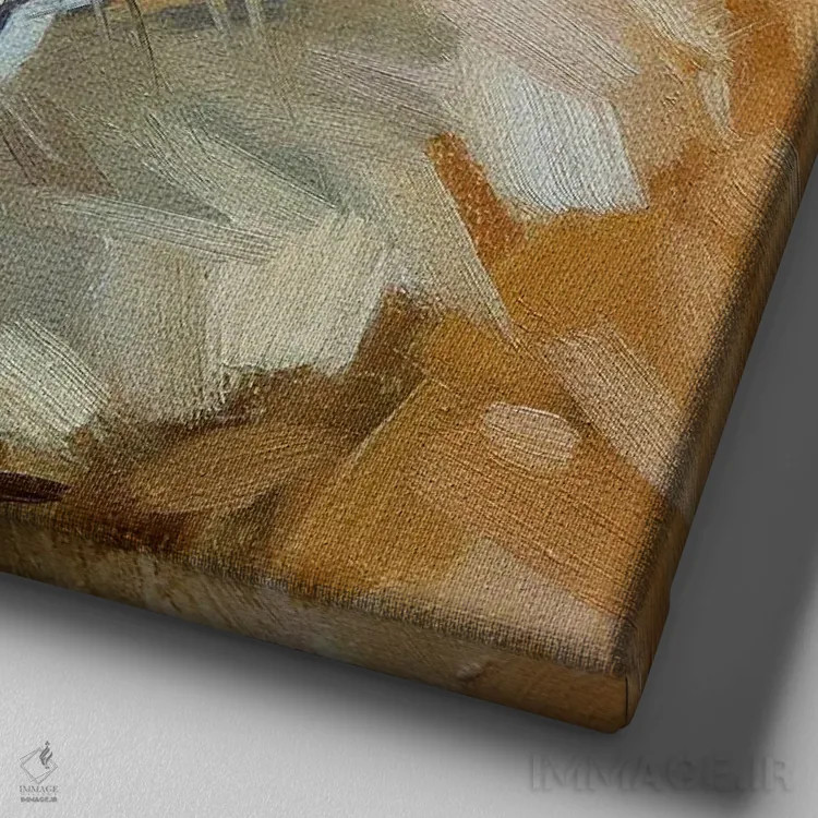 تابلو کورگی شاد (سگ) اثر الکس مووچون - نمای نزدیک بافت بوم