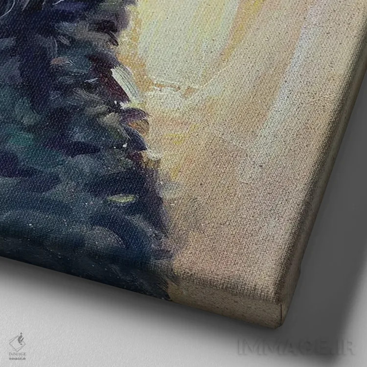 تابلو لابرادودل سیاه (سگ) اثر الکس مووچون - نمای نزدیک بافت بوم