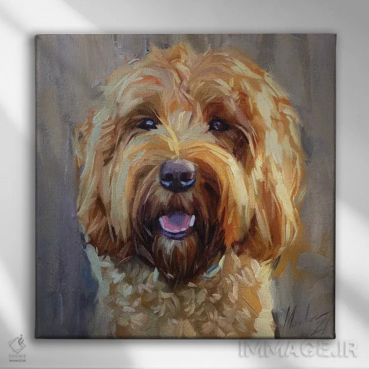 تابلو سگ اثر الکس مووچون - نمای روبهرو روی دیوار