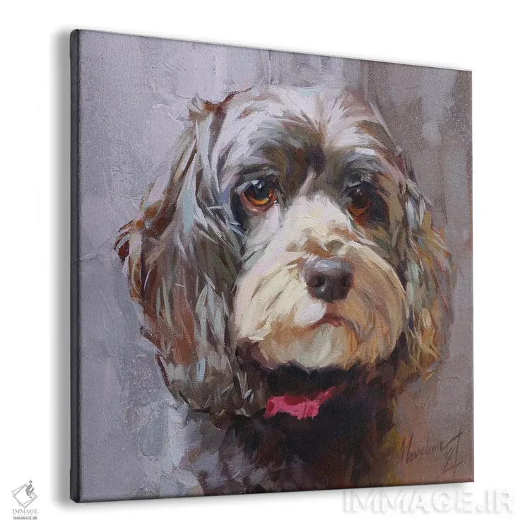 تابلو سگ پودل خانگی اثر الکس مووچون - نمای پرسپکتیو محصول