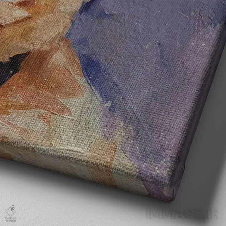 تابلو پودل سفید (نژاد سگ) اثر الکس مووچون - نمای نزدیک بافت بوم