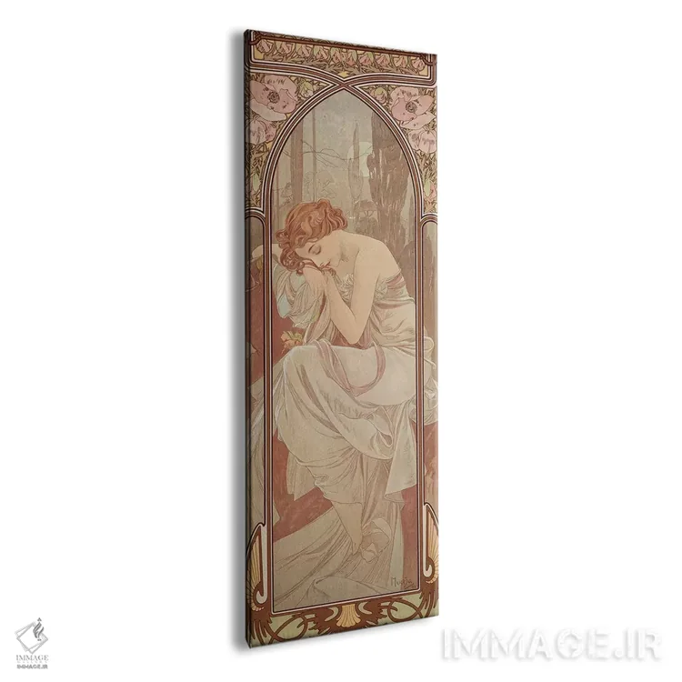 تابلو 1899,اوقات روز: آرامش شب، ۱۸۹۹ اثر آلفونس موخا (هنرمند آرت نووی چک) - نمای پرسپکتیو محصول