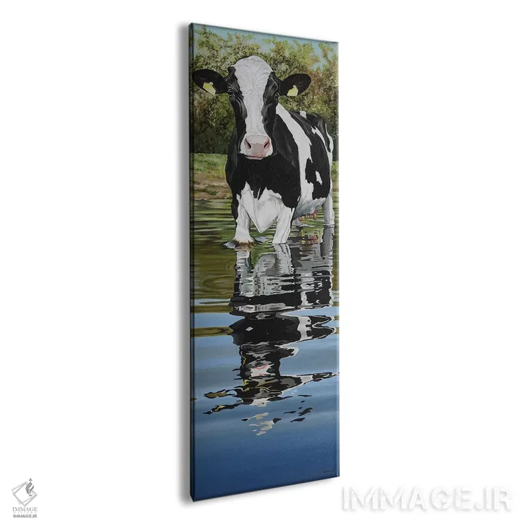تابلو گاو در نهر اثر کلارا باستین - نمای پرسپکتیو محصول
