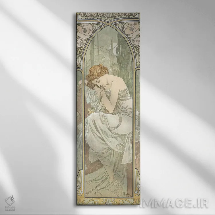 تابلو اوقات روز اثر آلفونس موخا (هنرمند آرت نووی چک) - نمای روبهرو روی دیوار