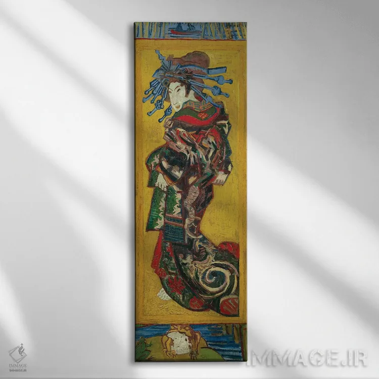 تابلو Paris, 1887,ژاپونکی: فاحشه یا اویران، پاریس، ۱۸۸۷ (سبک آسیای شرقی) اثر ونسان ون گوگ (نقاش مشهور هلندی پستامپرسیونیسم) - نمای روبهرو روی دیوار