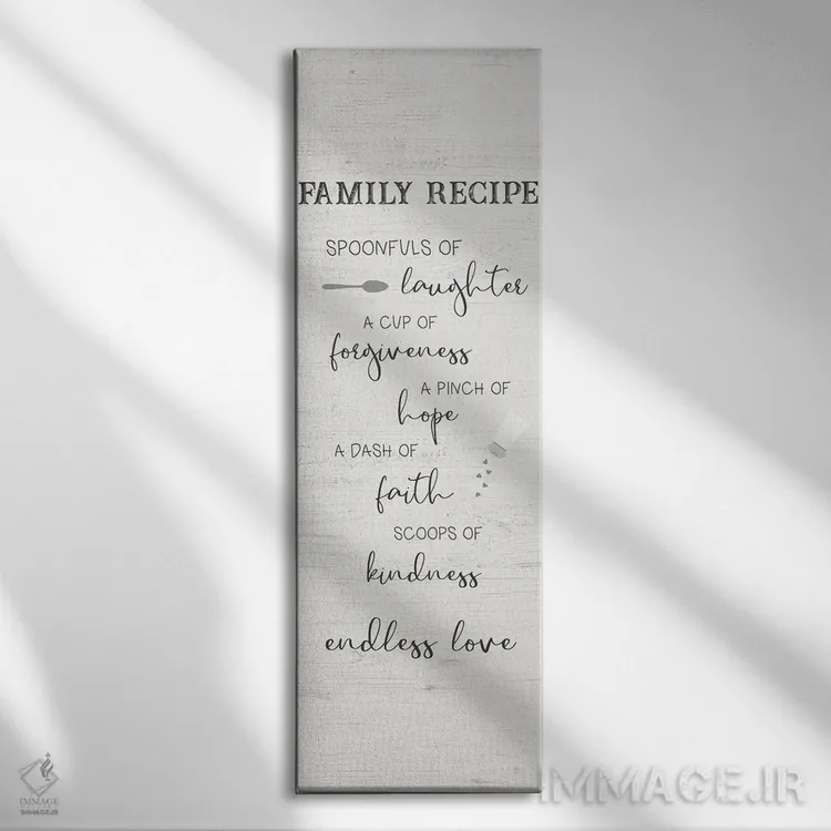 تابلو دستور آشپزخانه خانوادگی اثر طراحی CAD (استودیو طراحی دیجیتال) - نمای روبهرو روی دیوار