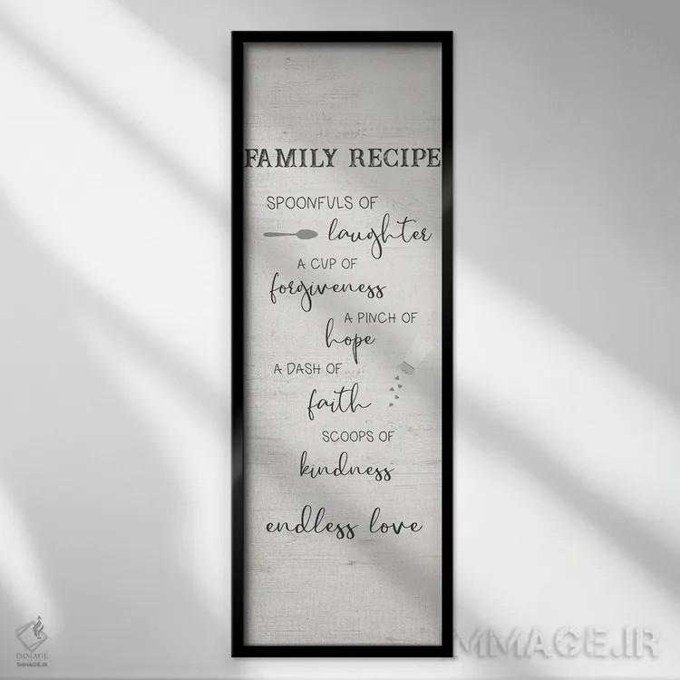 تابلو دستور آشپزخانه خانوادگی اثر طراحی CAD (استودیو طراحی دیجیتال) - نمای قابدار مشکی