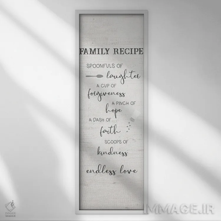 تابلو دستور آشپزخانه خانوادگی اثر طراحی CAD (استودیو طراحی دیجیتال) - نمای قابدار سفید