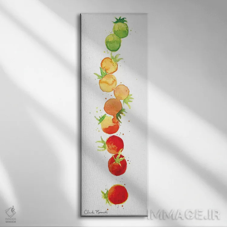 تابلو گرباورها گوجهفرنگی اثر کلودیا بیانکی - نمای روبهرو روی دیوار