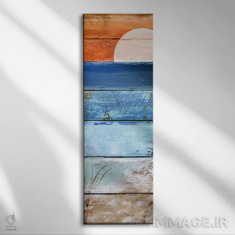 تابلو برخاستن ماه بر ساحل II اثر ساشا - نمای روبهرو روی دیوار