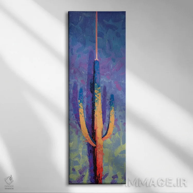 تابلو شمشیر نوری ساگوارو ۲ (کاکتوس) اثر کدی دیلانگ - نمای روبهرو روی دیوار