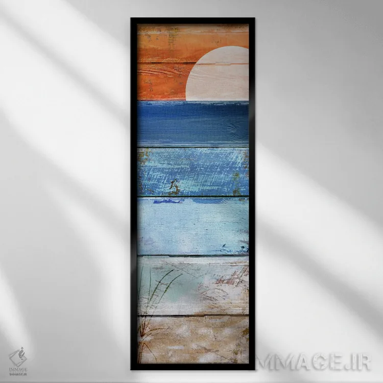 تابلو برخاستن ماه بر ساحل II اثر ساشا - نمای قابدار مشکی