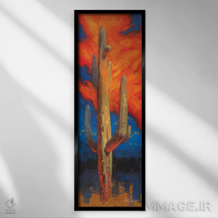 تابلو مرد شعلهور اثر کدی دیلانگ - نمای قابدار مشکی