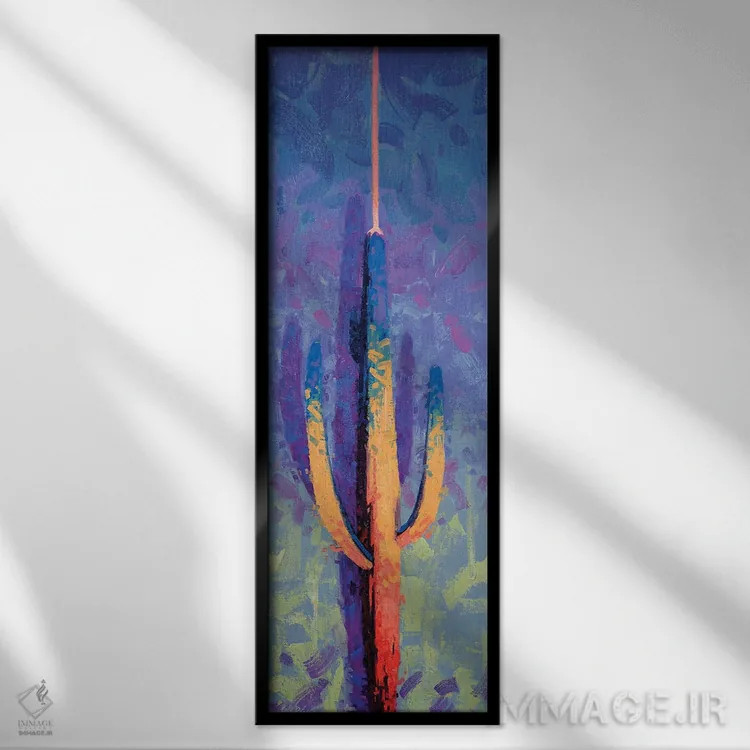 تابلو شمشیر نوری ساگوارو ۲ (کاکتوس) اثر کدی دیلانگ - نمای قابدار مشکی