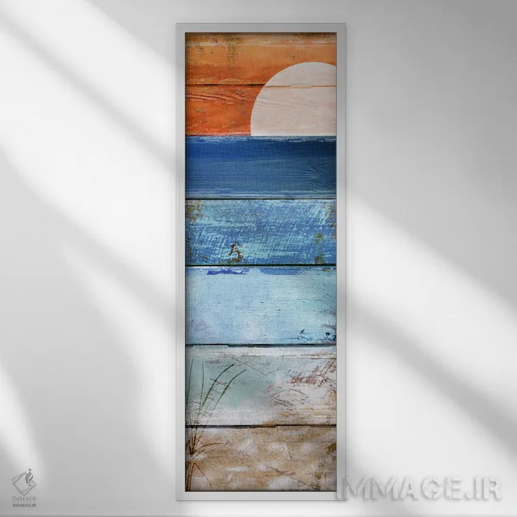 تابلو برخاستن ماه بر ساحل II اثر ساشا - نمای قابدار سفید
