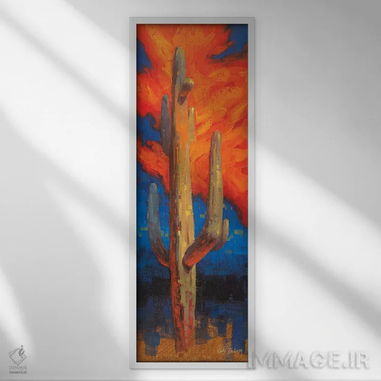 تابلو مرد شعلهور اثر کدی دیلانگ - نمای قابدار سفید