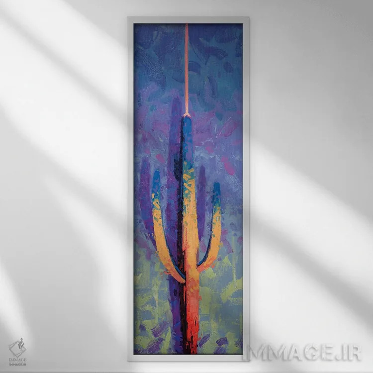 تابلو شمشیر نوری ساگوارو ۲ (کاکتوس) اثر کدی دیلانگ - نمای قابدار سفید