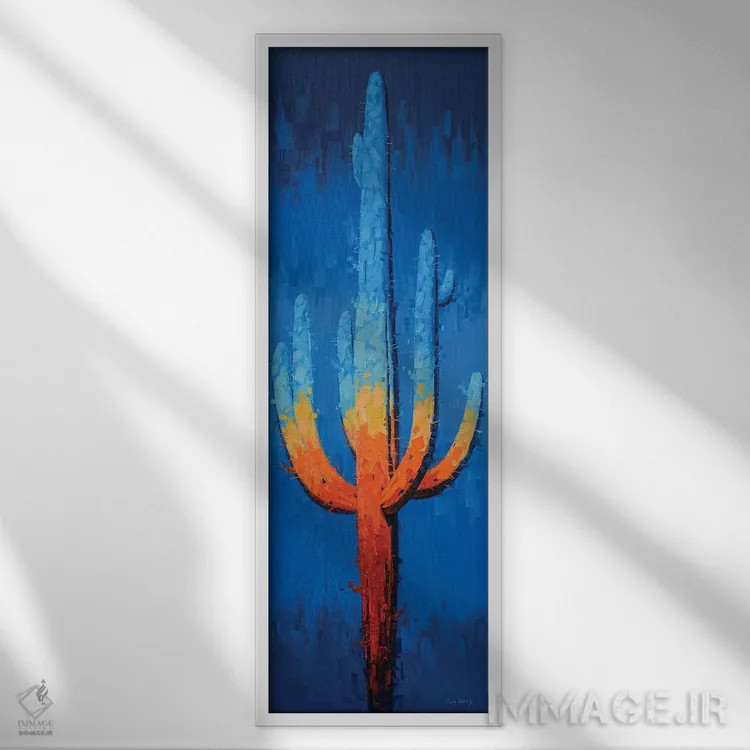 تابلو جز تلفیقی آبی اثر کدی دیلانگ - نمای قابدار سفید