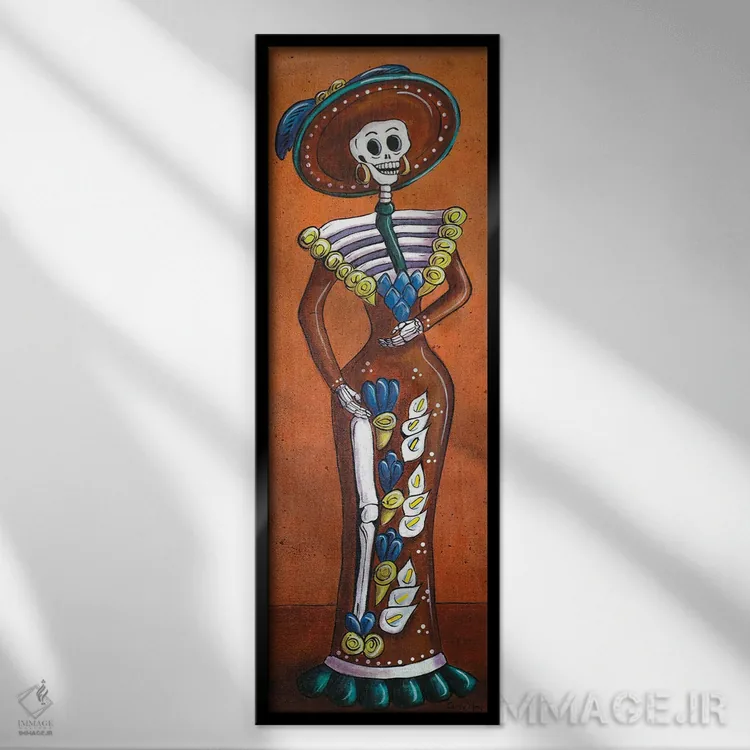 تابلو کاترینای سفالی اثر کندی مایر - نمای قابدار مشکی